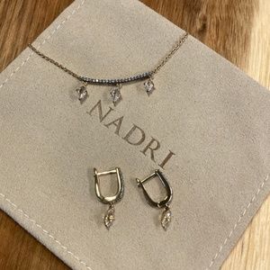 Nadri Gold Plated Sterling and White Topaz Earrings